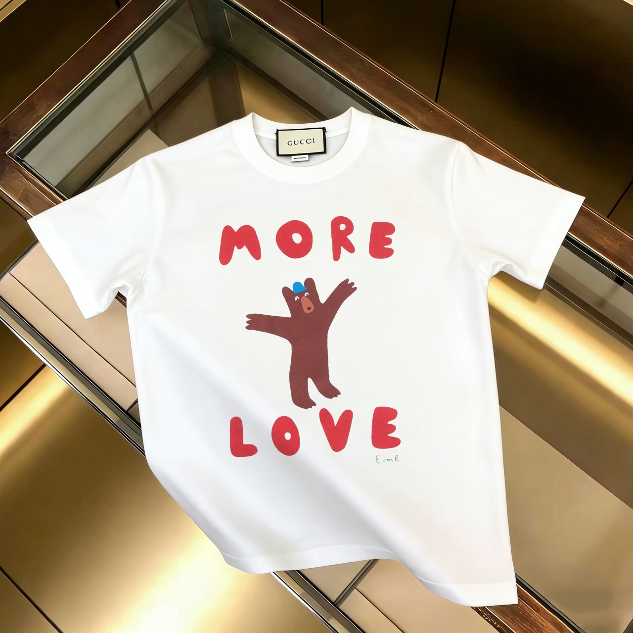P90 no descontinuado, empuje con confianza GUCCI 古驰 nuevo modelo, tela mejorada, 300g algodón puro, camiseta de manga c…