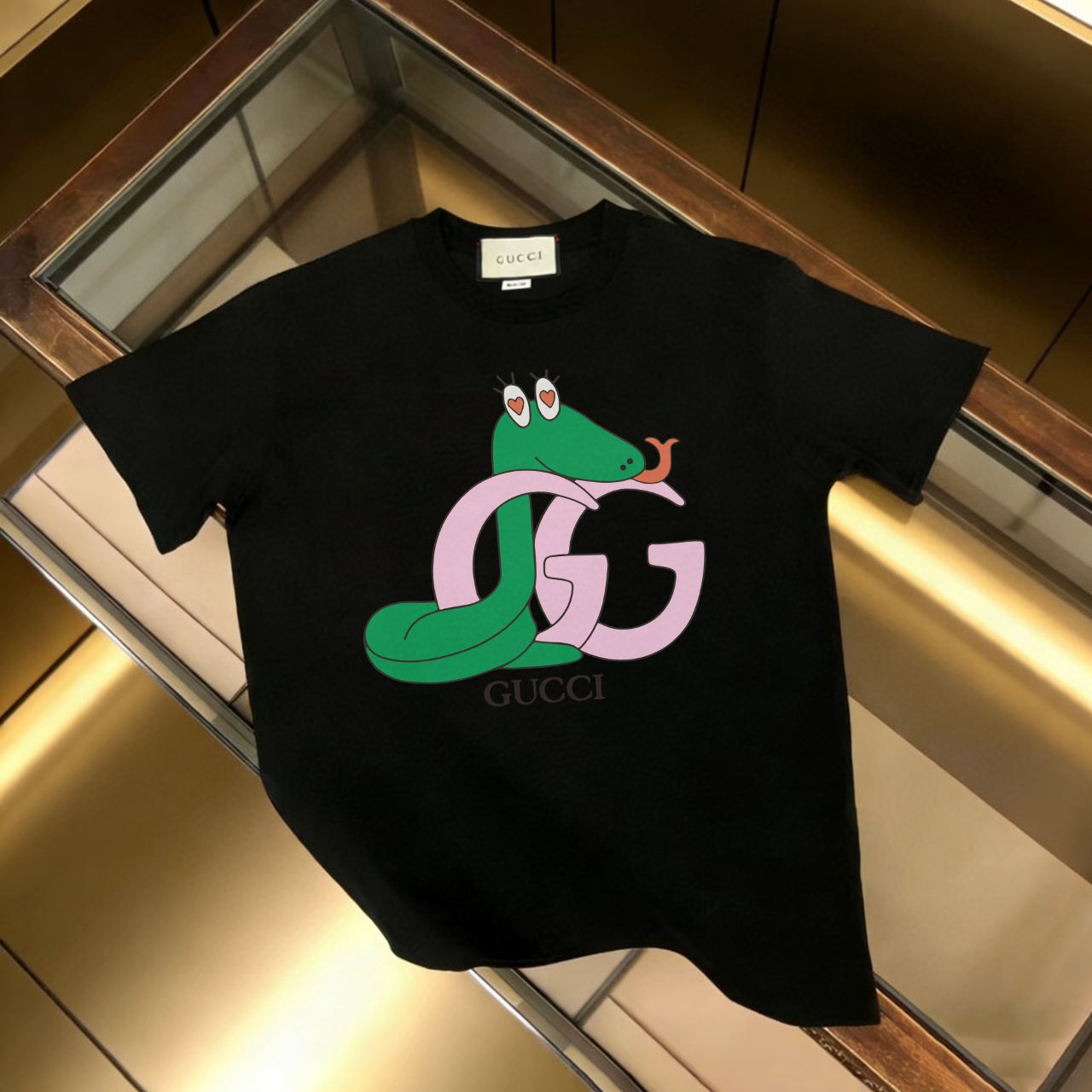P90 no descontinuado, promoción segura GUCCI 古驰 nuevo modelo, tela mejorada, 300g algodón puro, camiseta de manga corta…