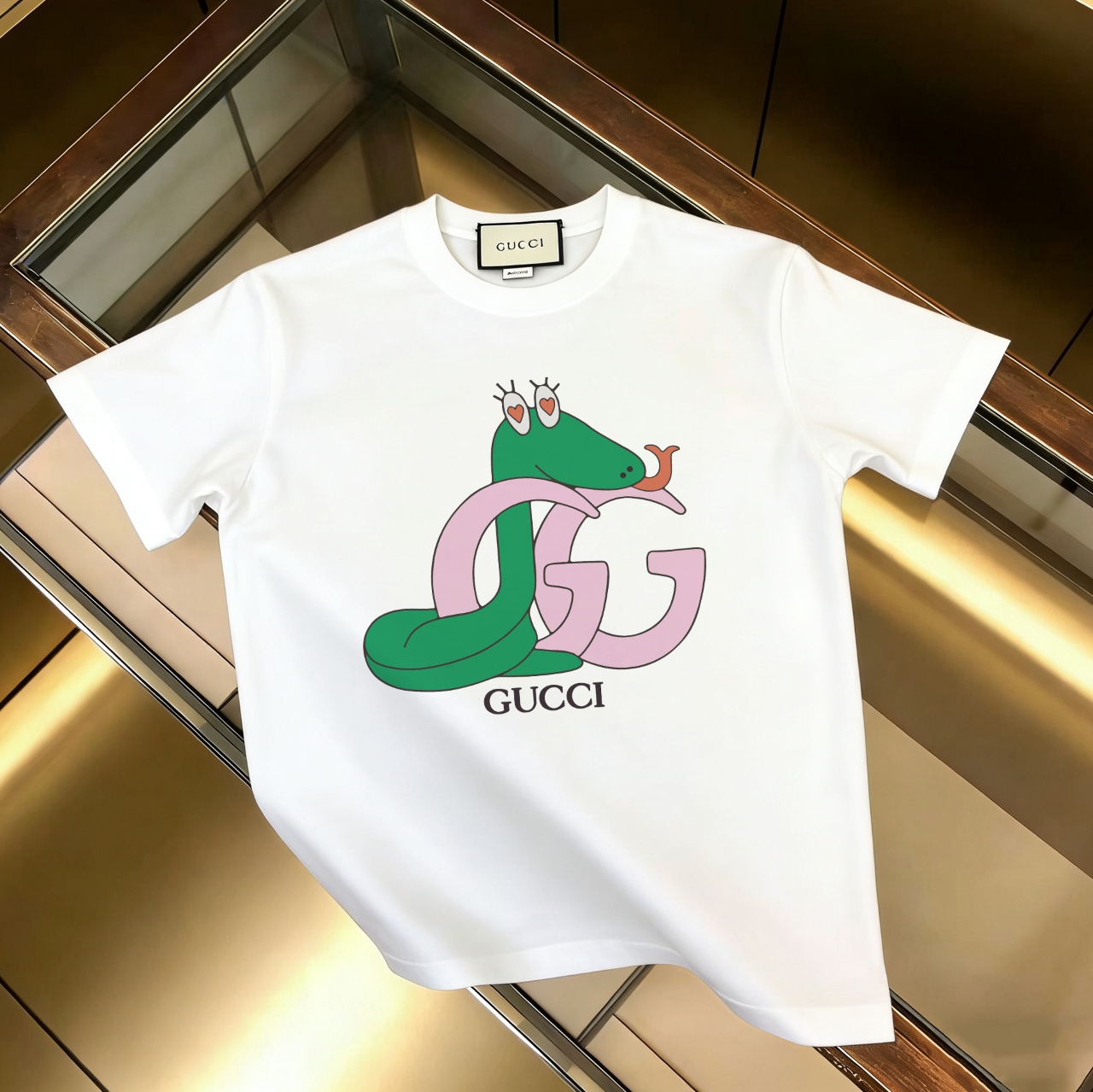 P90 no descontinuado, promoción segura GUCCI 古驰 nuevo modelo, tela mejorada, 300g algodón puro, camiseta de manga corta…