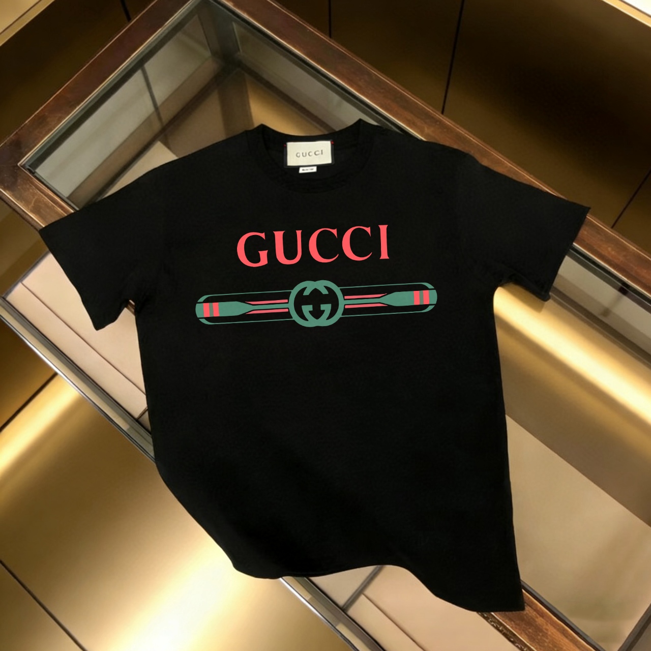 P90 no descontinuado, promoción segura GUCCI 古驰 nuevo modelo, tela mejorada, 300g algodón puro, camiseta de manga corta…