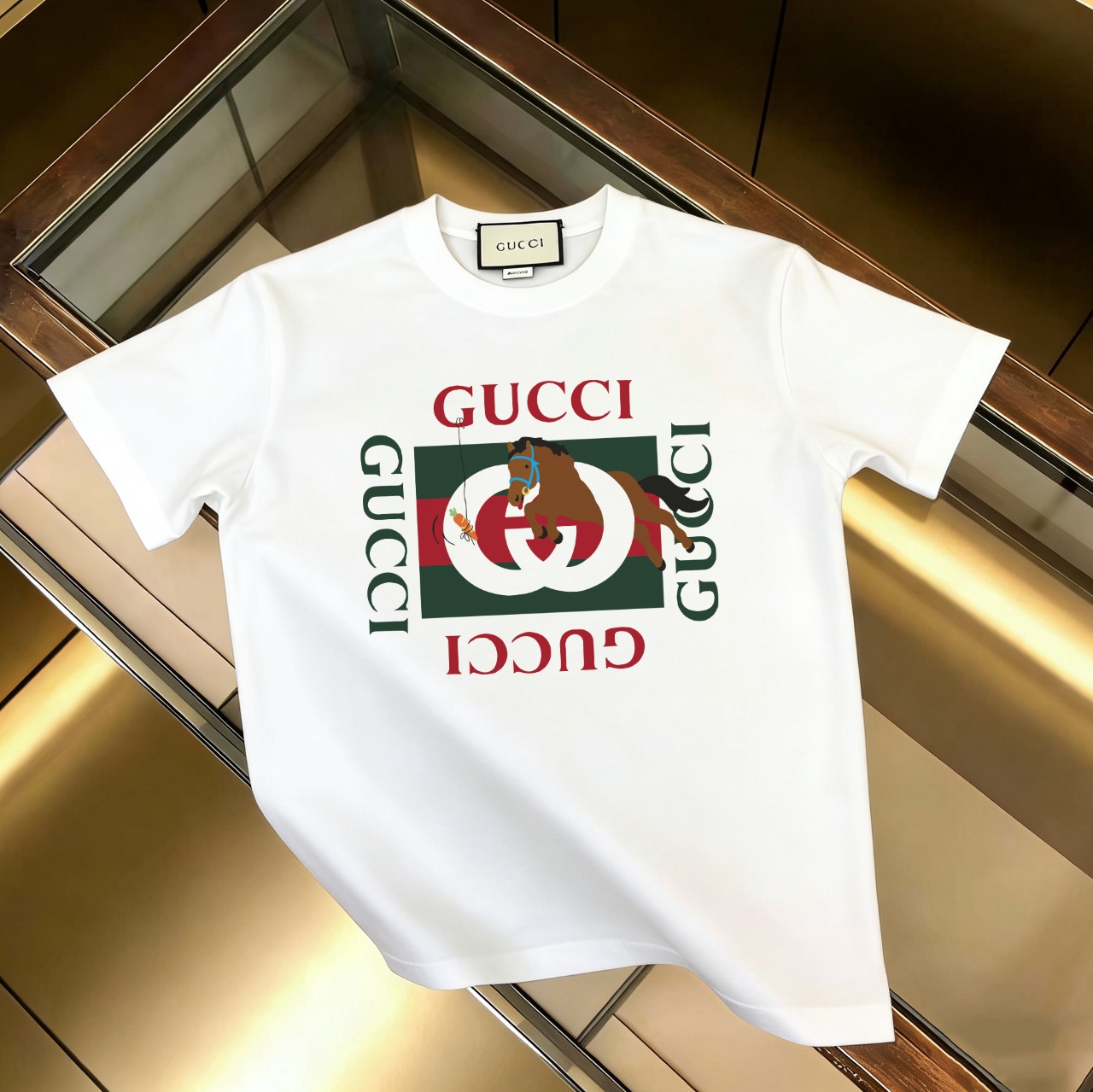 P90 no descontinuado, promoción segura GUCCI 古驰 nuevo modelo, tejido mejorado, algodón puro 300g, camiseta de manga cor…