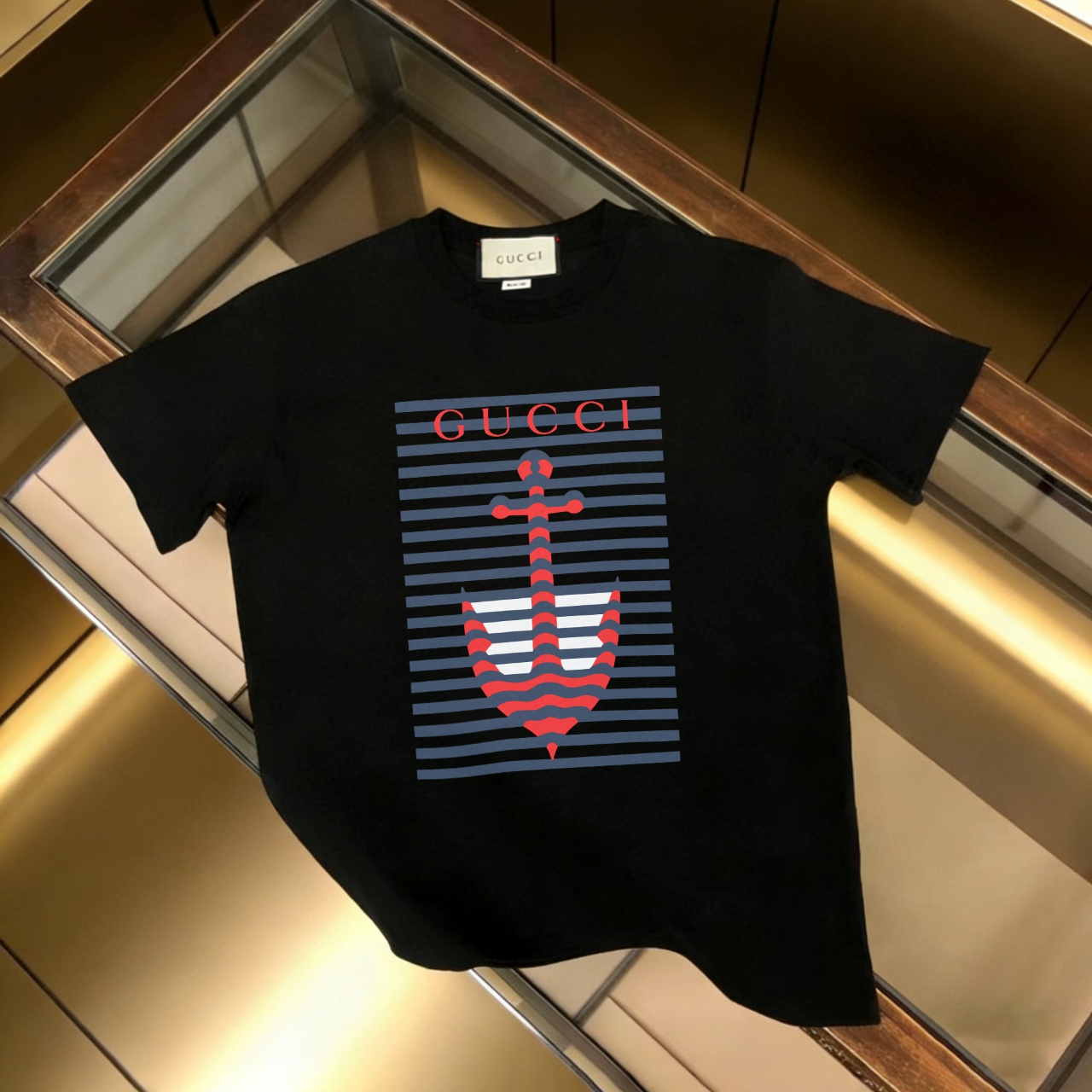 P90 no descontinuado, promoción segura GUCCI 古驰 nuevo modelo, tejido mejorado, algodón puro 300g, camiseta de manga cor…
