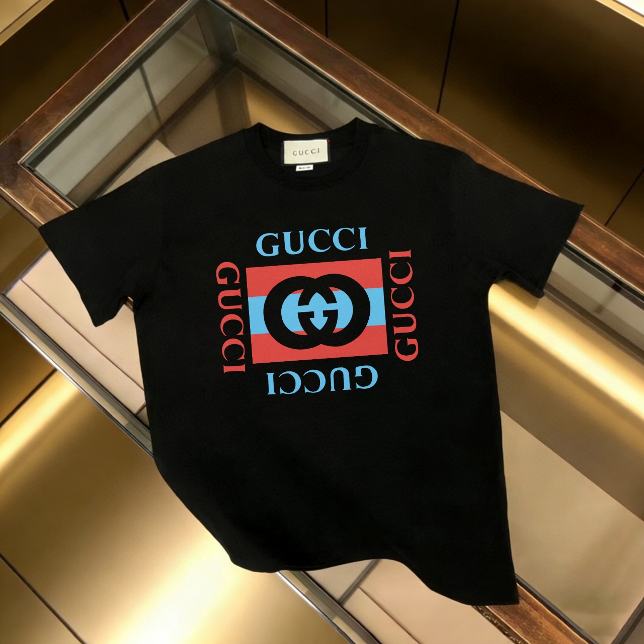 P90 no descontinuado, promoción segura GUCCI 古驰 nuevo modelo, tejido mejorado, algodón puro 300g, camiseta de manga cor…