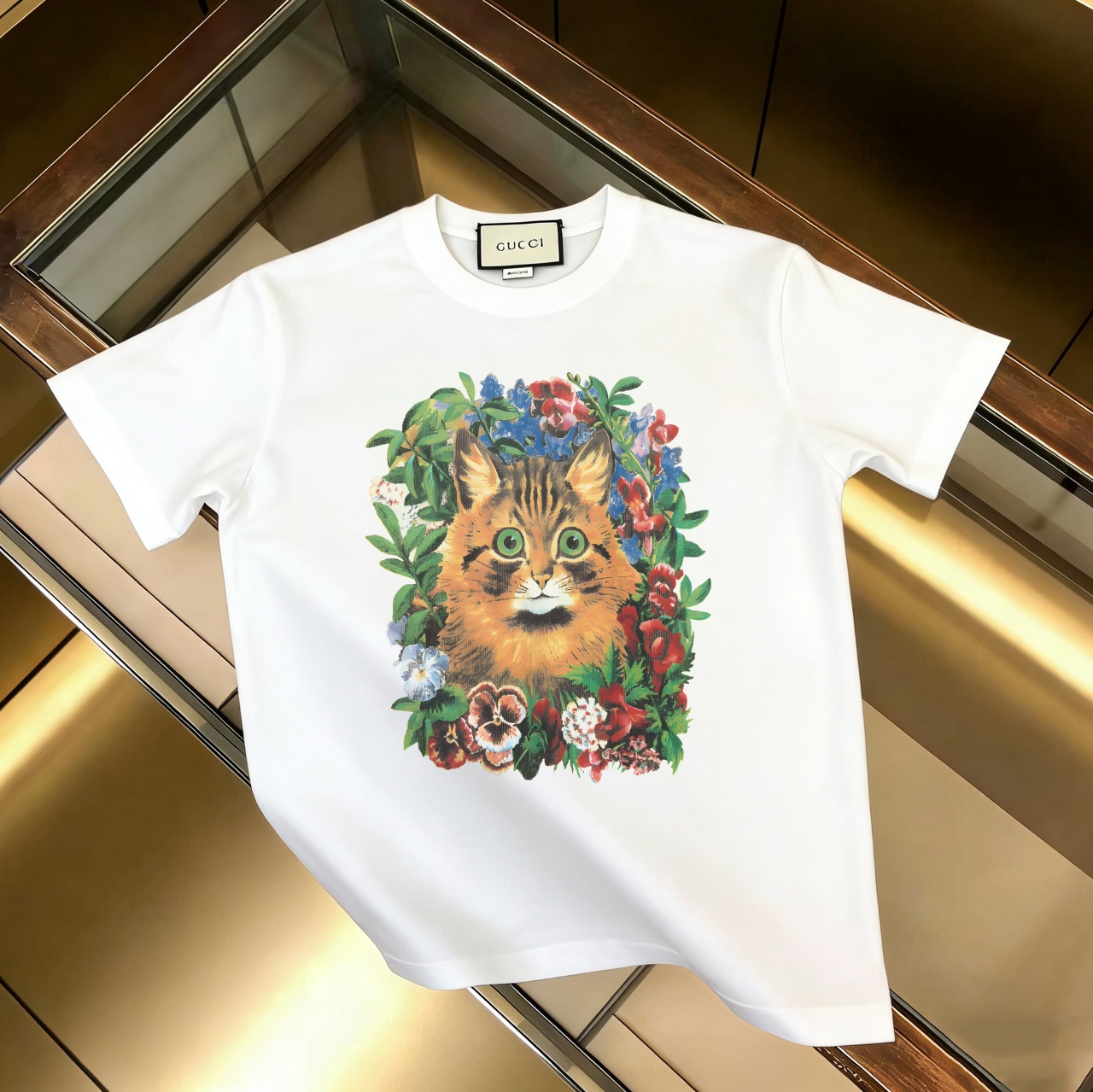 P90 no descontinuado, empuje con confianza GUCCI 古驰 nuevo modelo, tela mejorada, algodón puro 300g, camiseta de manga c…
