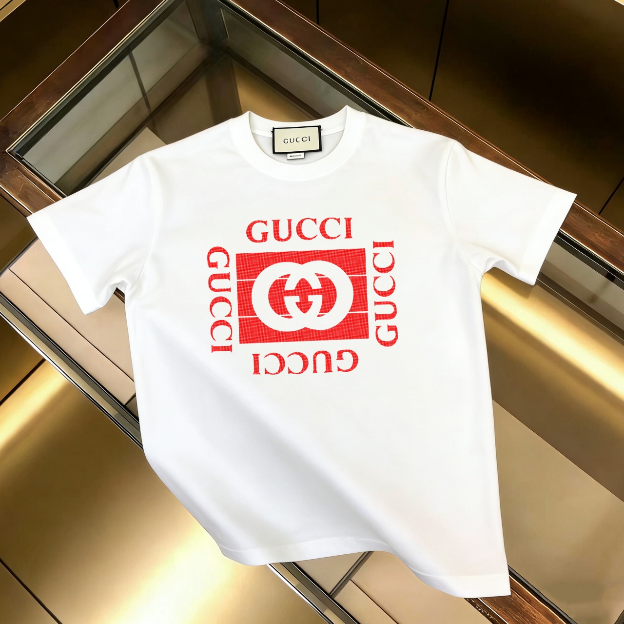 P90 no descontinuado, empuje con confianza GUCCI 古驰 nuevo modelo, tela mejorada, algodón puro 300g, camiseta de manga c…