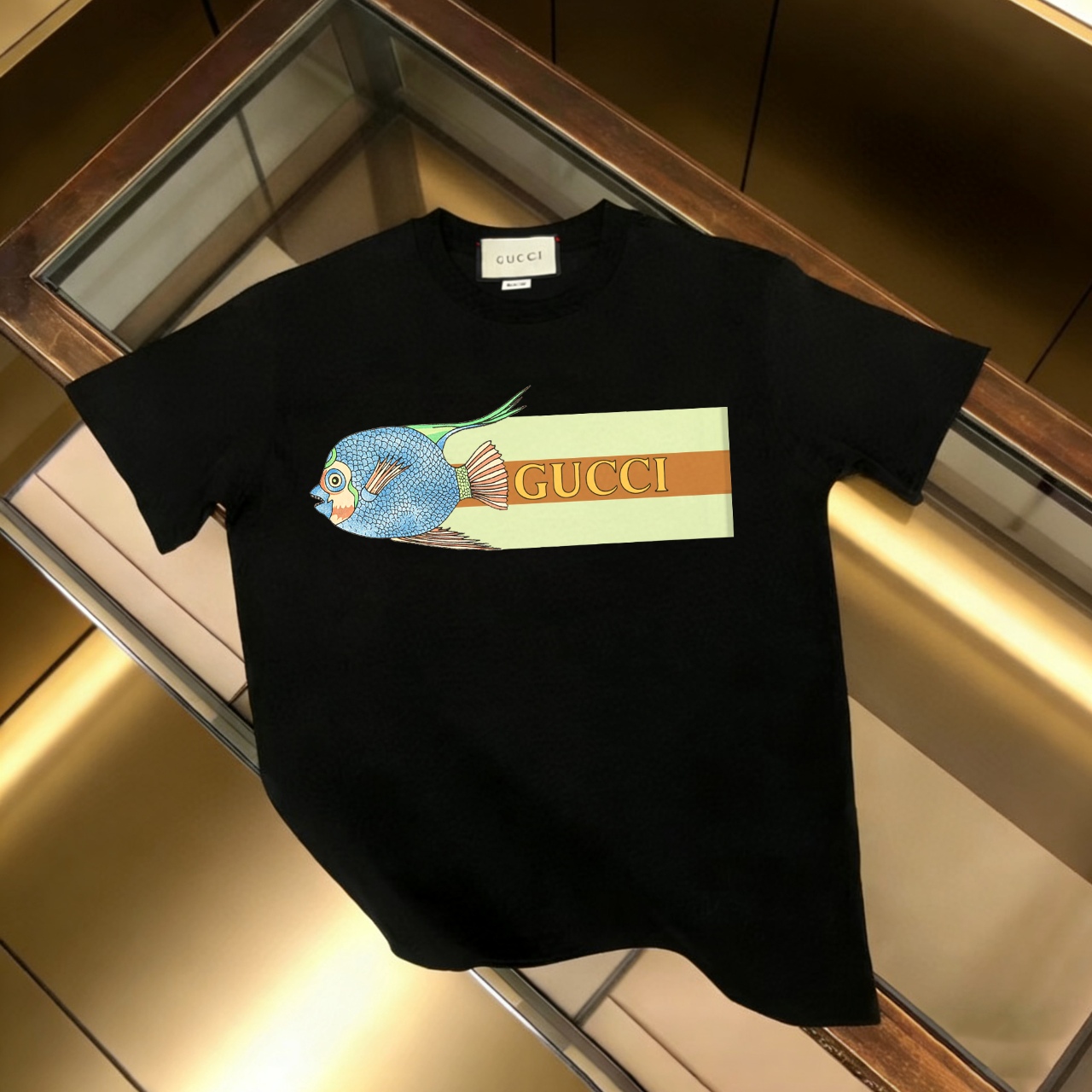 P90 no descontinuado, empuje con confianza GUCCI 古驰 nuevo modelo, tela mejorada, algodón puro 300g, camiseta de manga c…