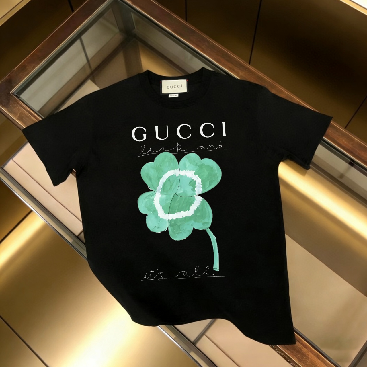 P90 no descontinuado, empuje con confianza GUCCI 古驰 nuevo modelo, tela mejorada, algodón puro 300g, camiseta de manga c…