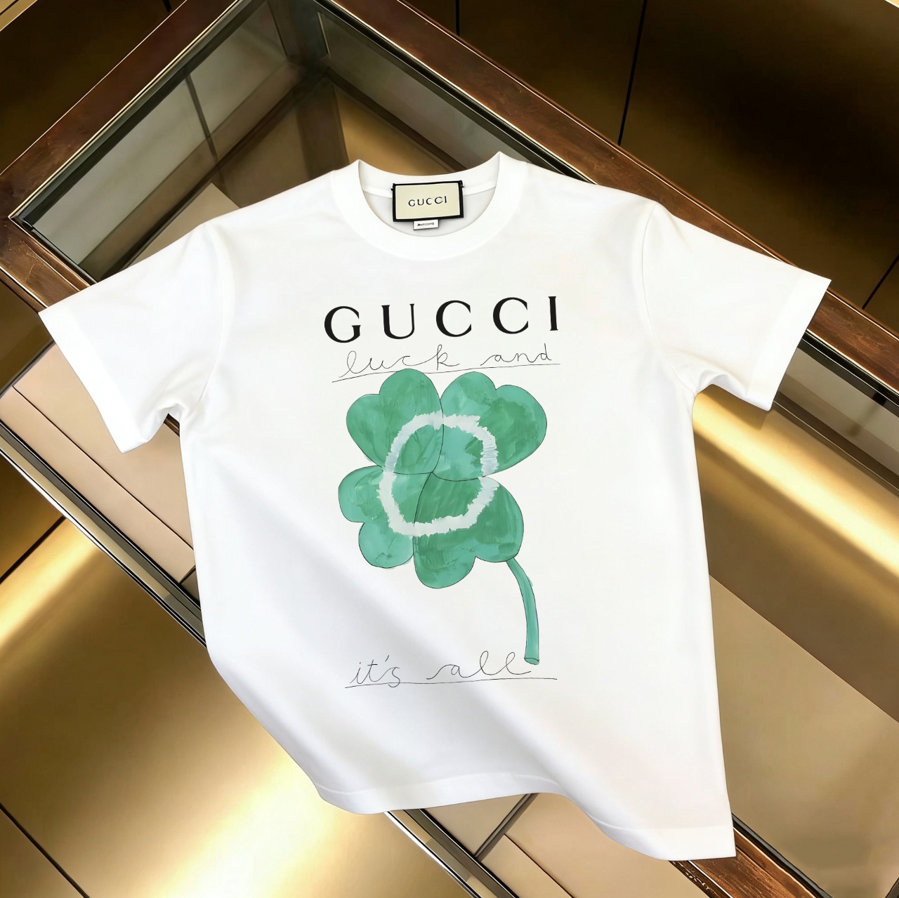 P90 no descontinuado, empuje con confianza GUCCI 古驰 nuevo modelo, tela mejorada, algodón puro 300g, camiseta de manga c…
