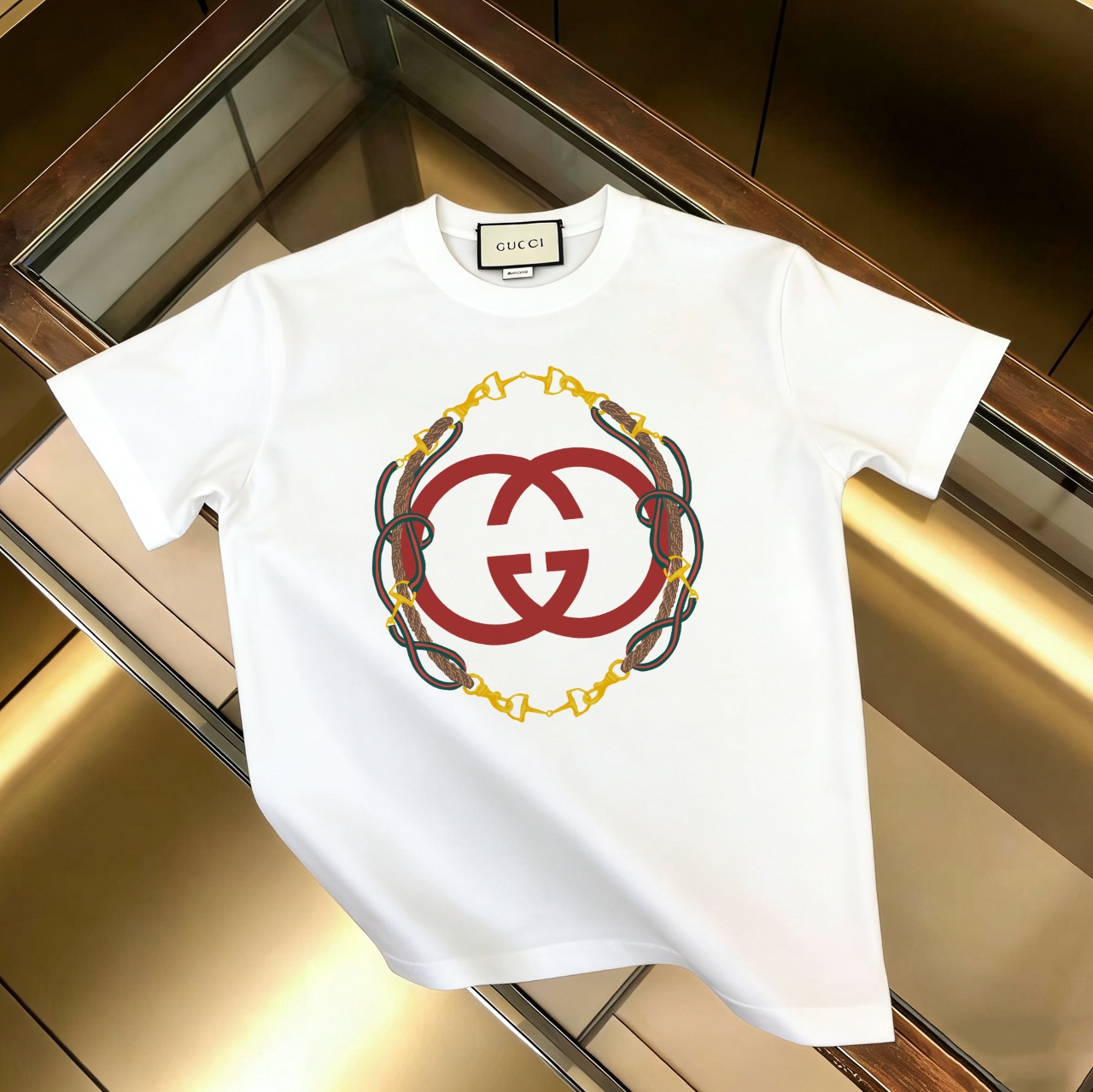 P90 no descontinuado, empuje con confianza GUCCI 古驰 nuevo modelo, tela mejorada, algodón puro 300g, camiseta de manga c…