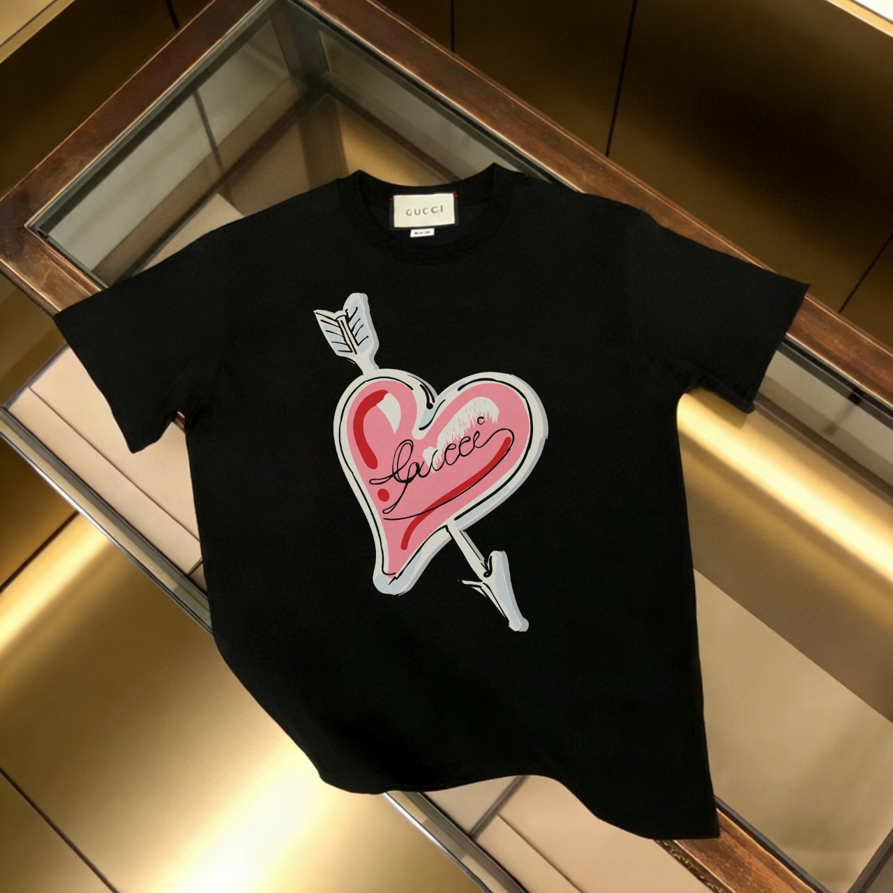 P90 no descontinuado, empuje con confianza GUCCI 古驰 nuevo modelo, tela mejorada, 300g algodón puro, camiseta de manga c…
