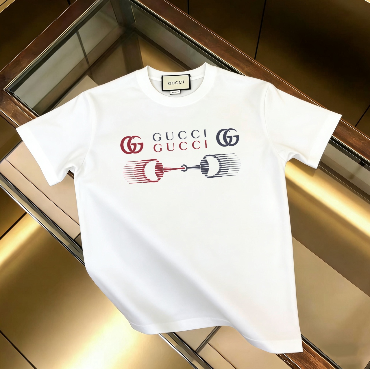 P90 no descontinuado, empuje con confianza GUCCI 古驰 nuevo modelo, tela mejorada, 300g algodón puro, camiseta de manga c…