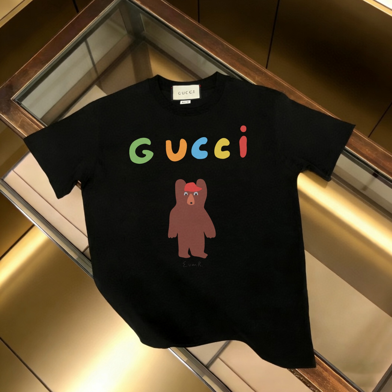 P90 no descontinuado, empuje con confianza GUCCI 古驰 nuevo modelo, tela mejorada, 300g algodón puro, camiseta de manga c…