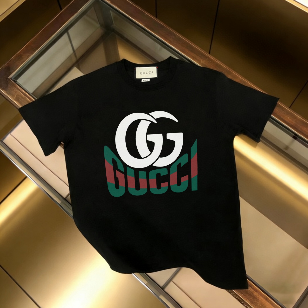P90 no descontinuado, empuje con confianza GUCCI 古驰 nuevo modelo, tela mejorada, 300g algodón puro, camiseta de manga c…