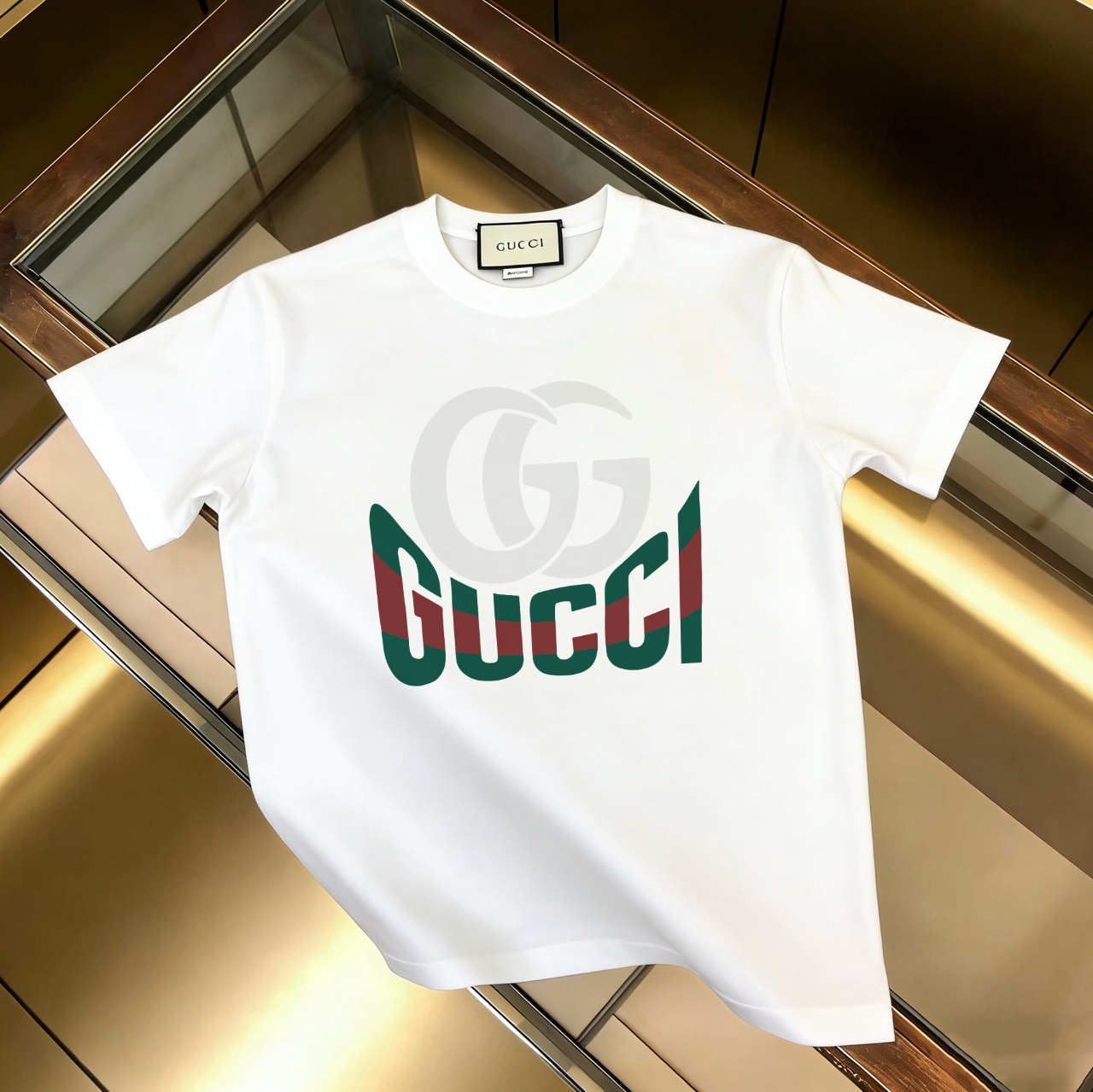 P90 no descontinuado, empuje con confianza GUCCI 古驰 nuevo modelo, tela mejorada, algodón puro 300g, camiseta de manga c…