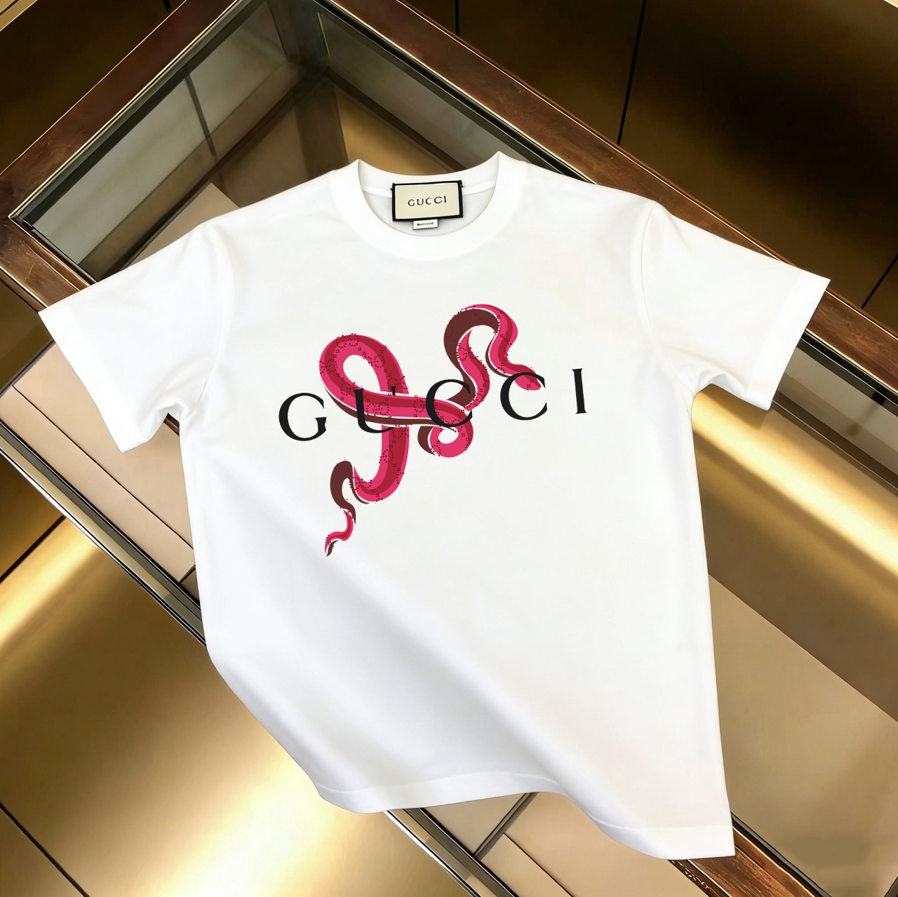 P90 no descontinuado, empuje con confianza GUCCI 古驰 nuevo modelo, tela mejorada, 300g algodón puro, camiseta de manga c…