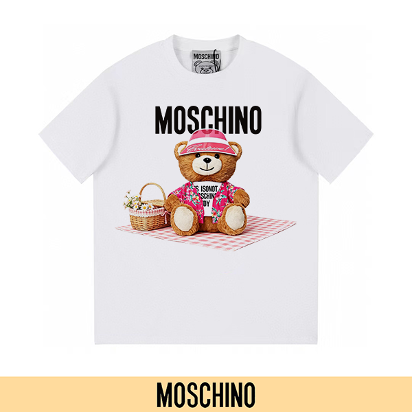 P90 no descontinuado, promoción segura (principal-5) MOSCHINO Moschino nueva camiseta de manga corta con estampado, alg…