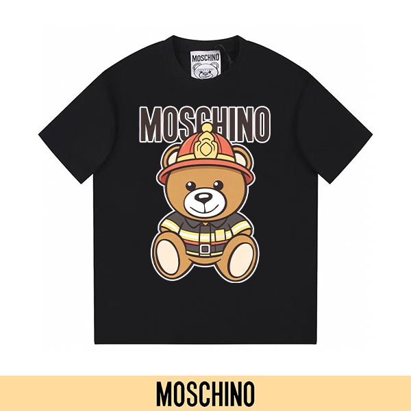 P90 不下架款放心推(主推-5) MOSCHINO 莫诗奇诺 新款印花短袖T恤300G纯棉T恤（面料新升级） 颜色：黑色 白色 尺码：XS~L - 副本 (39) - 副本 - 副本 - 副本