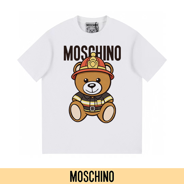 P90 不下架款放心推(主推-5) MOSCHINO 莫诗奇诺 新款印花短袖T恤300G纯棉T恤（面料新升级） 颜色：黑色 白色 尺码：XS~L - 副本 (40) - 副本 - 副本 - 副本