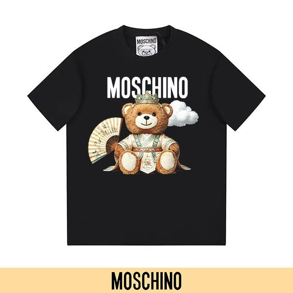 P90 不下架款放心推(主推-5) MOSCHINO 莫诗奇诺 新款印花短袖T恤300G纯棉T恤（面料新升级） 颜色：黑色 白色 尺码：XS~L - 副本 (41) - 副本 - 副本 - 副本