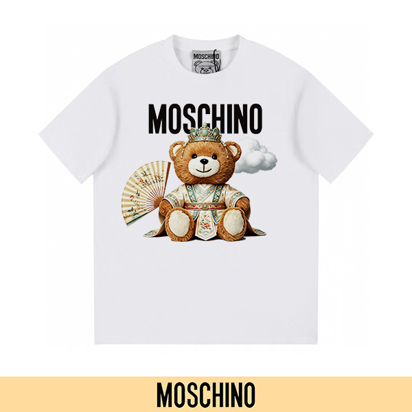P90 不下架款放心推(主推-5) MOSCHINO 莫诗奇诺 新款印花短袖T恤300G纯棉T恤（面料新升级） 颜色：黑色 白色 尺码：XS~L - 副本 (42) - 副本 - 副本 - 副本