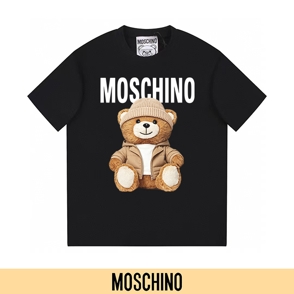 P90 不下架款放心推(主推-5) MOSCHINO 莫诗奇诺 新款印花短袖T恤300G纯棉T恤（面料新升级） 颜色：黑色 白色 尺码：XS~L - 副本 (45) - 副本 - 副本 - 副本