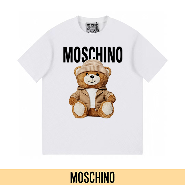 P90 不下架款放心推(主推-5) MOSCHINO 莫诗奇诺 新款印花短袖T恤300G纯棉T恤（面料新升级） 颜色：黑色 白色 尺码：XS~L - 副本 (46) - 副本 - 副本 - 副本