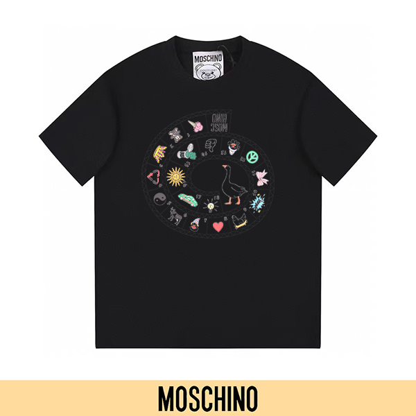 P90 no retirado, promoción segura (principal-5) MOSCHINO Moschino nueva camiseta de manga corta con estampado…