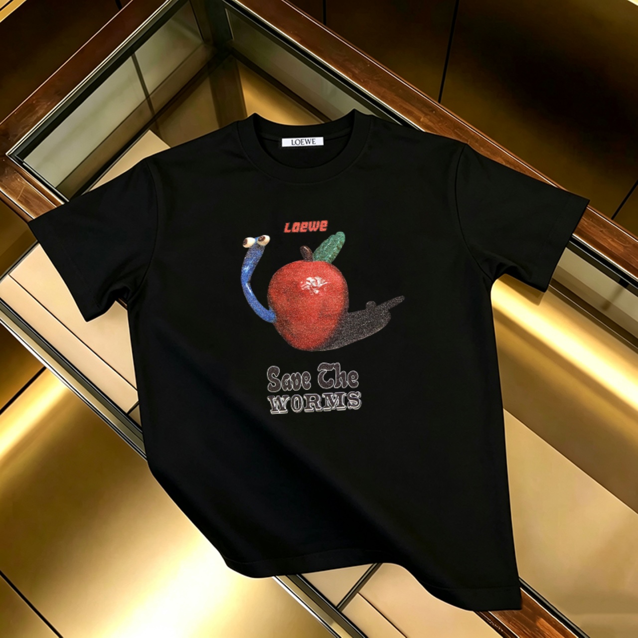P90 no descontinuado, empuje con confianza LOEWE Loewe nueva camiseta de manga corta estampada 300G algodón puro (tela …