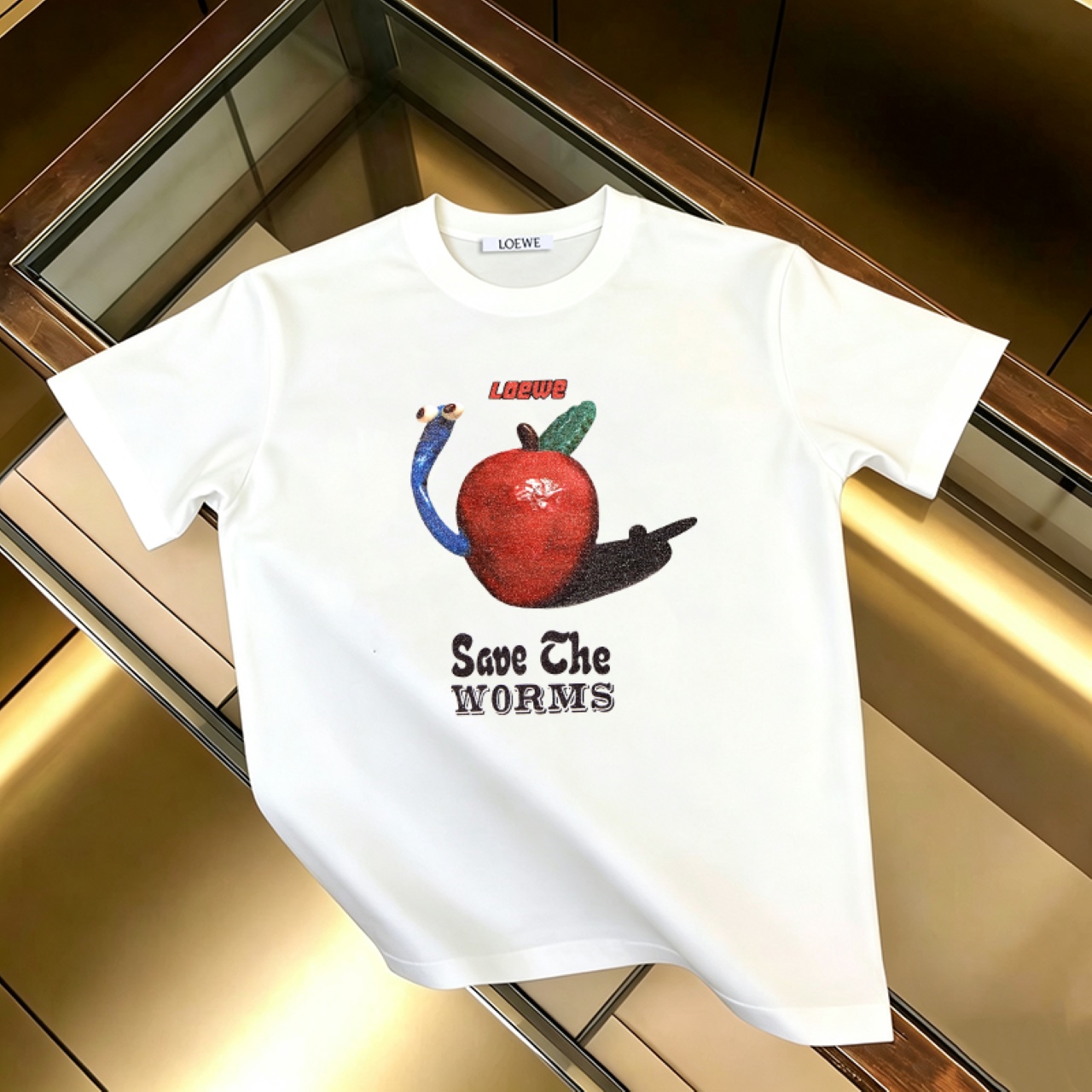 P90 no descontinuado, empuje con confianza LOEWE Loewe nueva camiseta de manga corta estampada 300G algodón puro (tela …