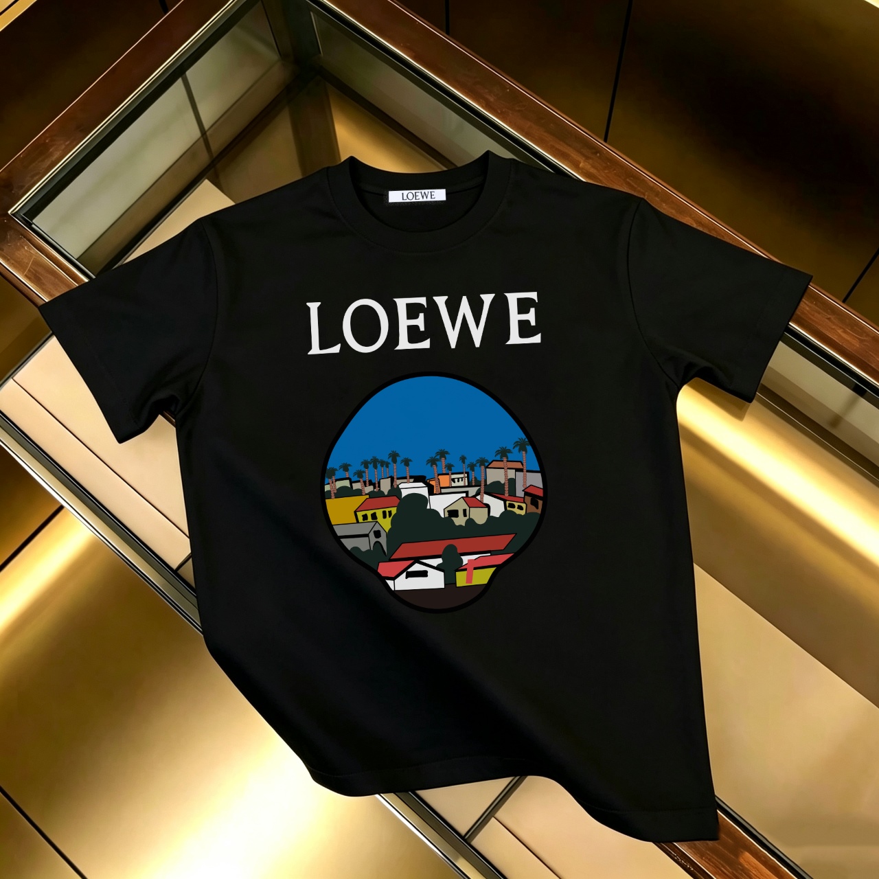 P90 no descontinuado, empuje con confianza LOEWE Loewe nueva camiseta de manga corta estampada 300G algodón puro (tela …