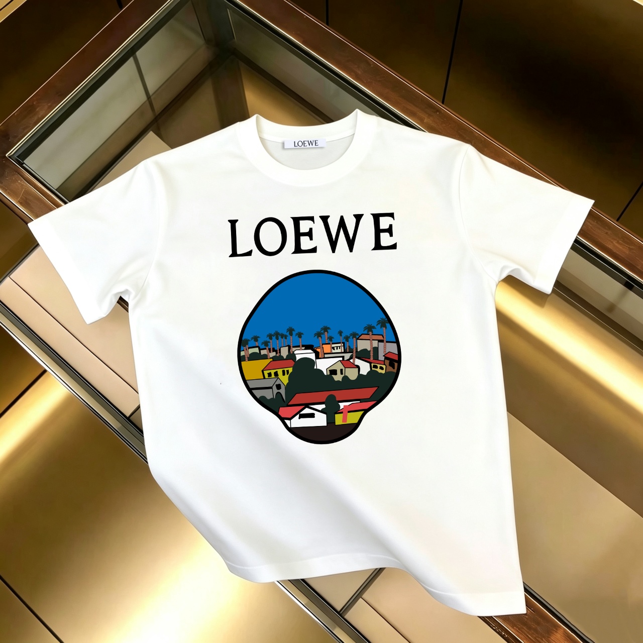 P90 no descontinuado, empuje con confianza LOEWE Loewe nueva camiseta de manga corta estampada 300G algodón puro (tela …