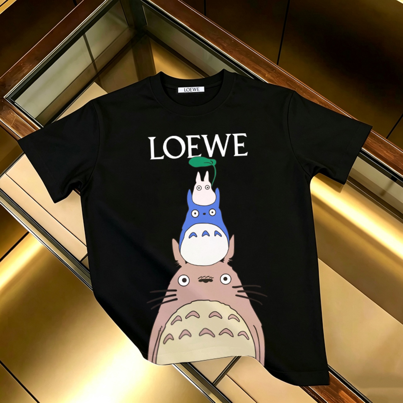 P90 不下架款放心推 LOEWE 罗意威 新款印花短袖T恤300G纯棉T恤（面料新升级） 颜色：黑色 白色 尺码：XS~L - 副本 (28) - 副本