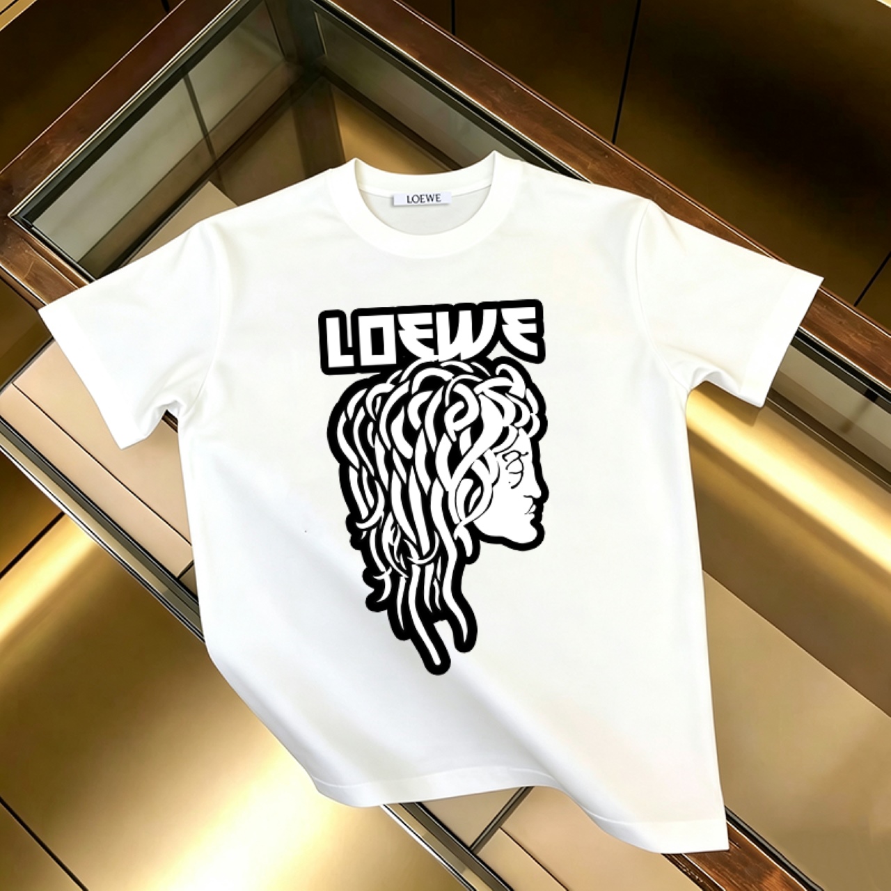 P90 不下架款放心推 LOEWE 罗意威 新款印花短袖T恤300G纯棉T恤（面料新升级） 颜色：黑色 白色 尺码：XS~L - 副本 (31) - 副本