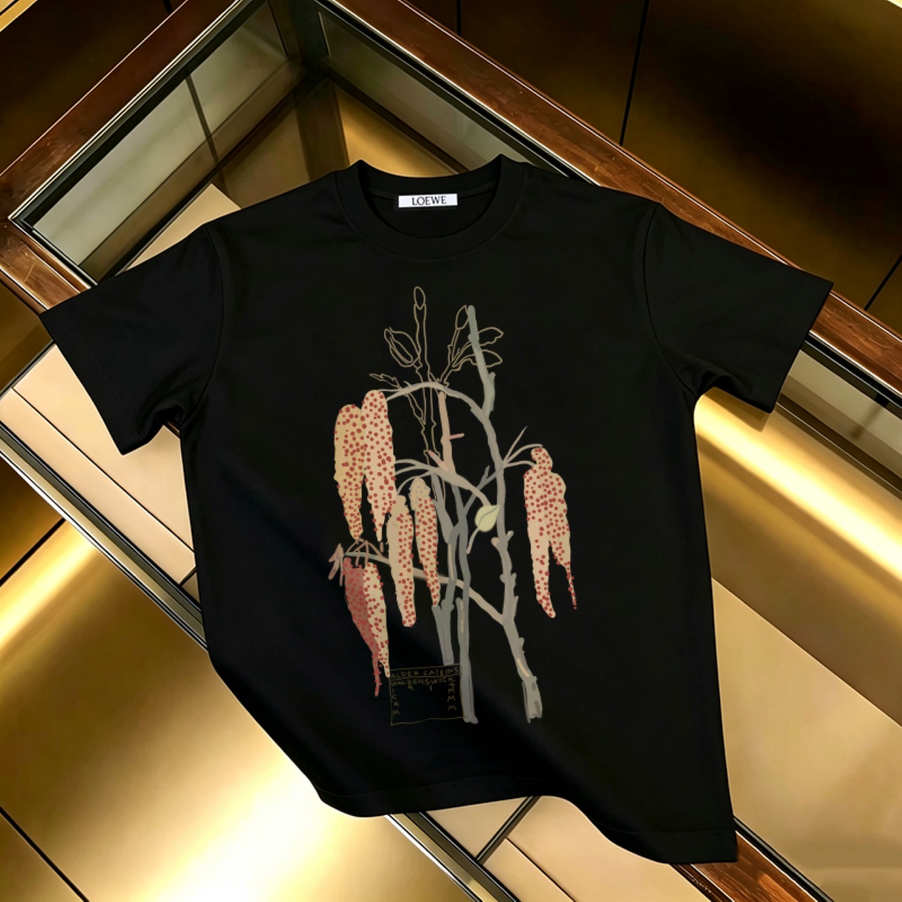P90 no se quita, promoción segura LOEWE 罗意威 nueva camiseta de manga corta con estampado 300G algodón puro (tela mejorad…