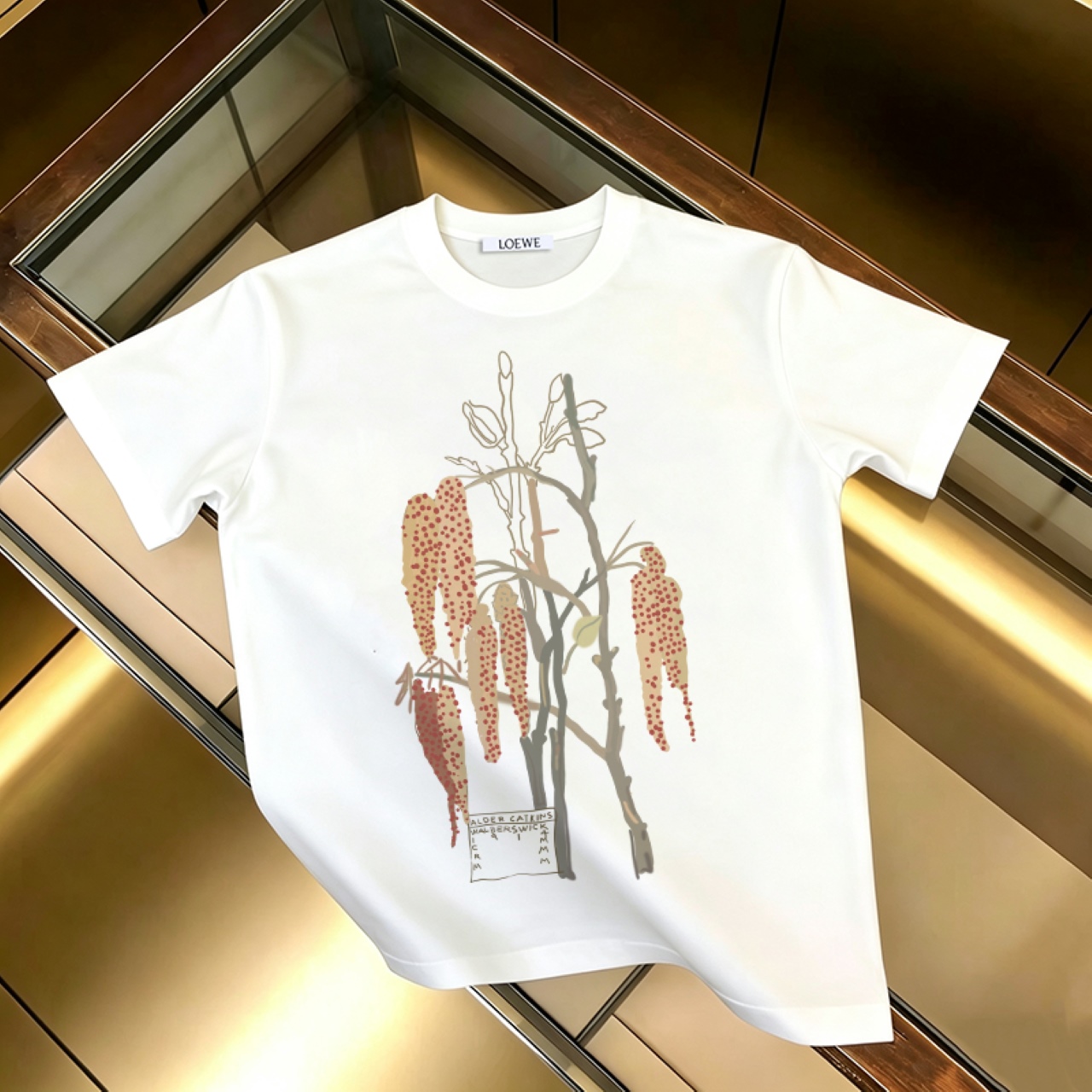P90 no se quita, promoción segura LOEWE 罗意威 nueva camiseta de manga corta con estampado 300G algodón puro (tela mejorad…