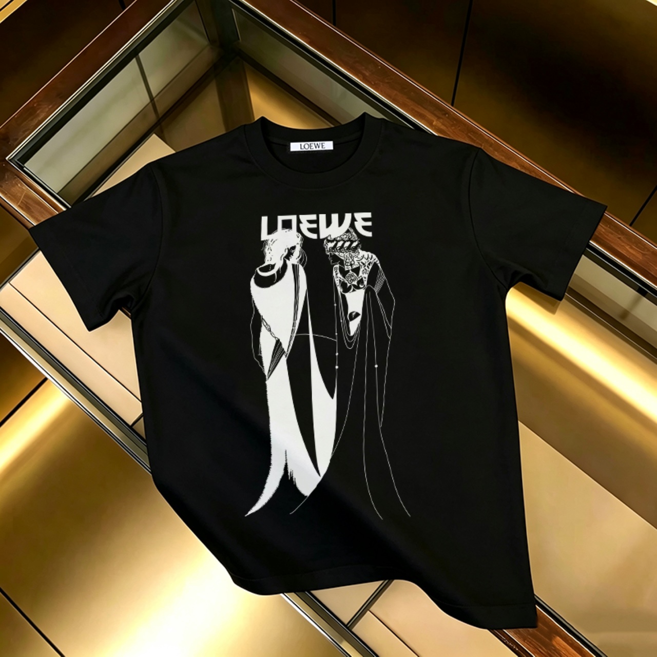 P90 no descontinuado, empuje con confianza LOEWE Loewe nueva camiseta de manga corta estampada 300G algodón puro (tela …