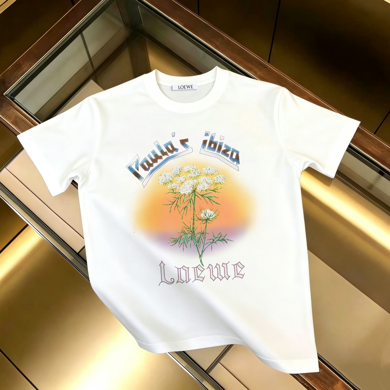 P90 Artículo permanente, promoción segura LOEWE Camiseta de manga corta con estampado nuevo, algodón 300G (tela mejorad…