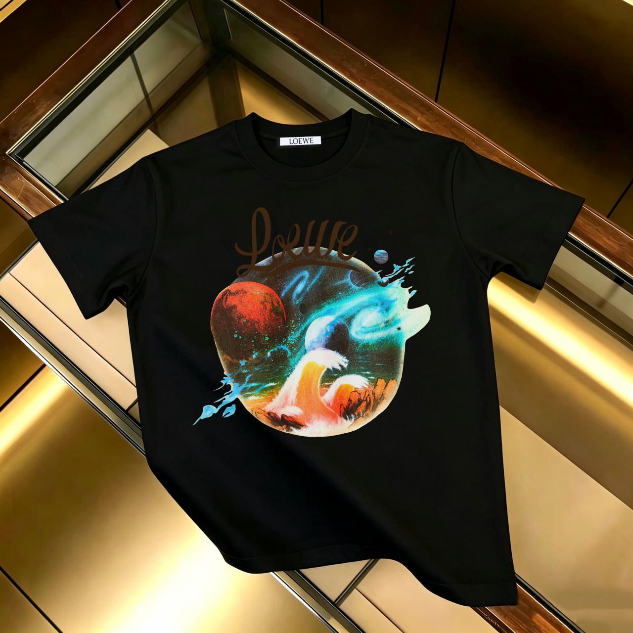 P90 no descontinuado, empuje con confianza LOEWE Loewe nueva camiseta de manga corta estampada 300G algodón puro (tela …