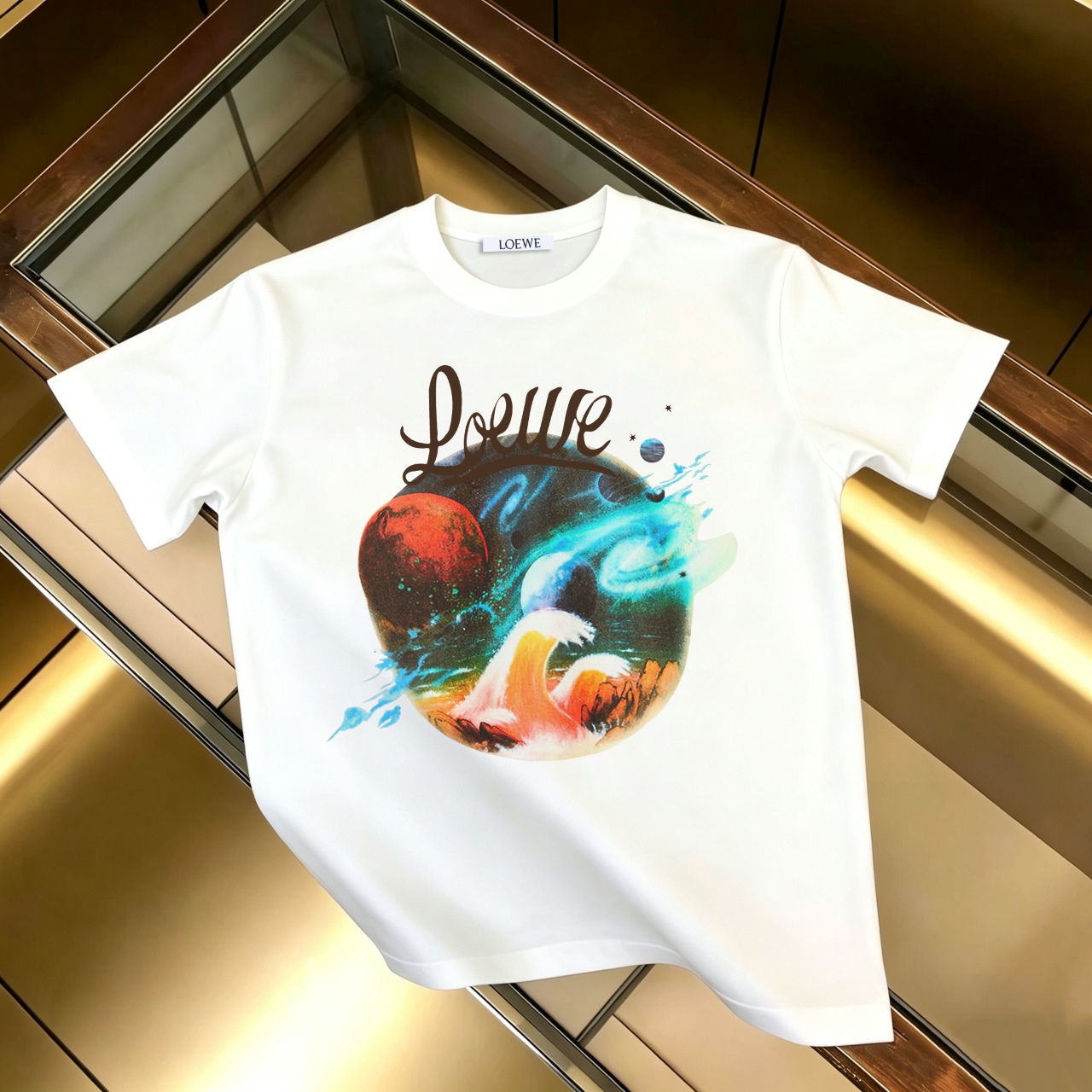P90 no descontinuado, empuje con confianza LOEWE Loewe nueva camiseta de manga corta estampada 300G algodón puro (tela …