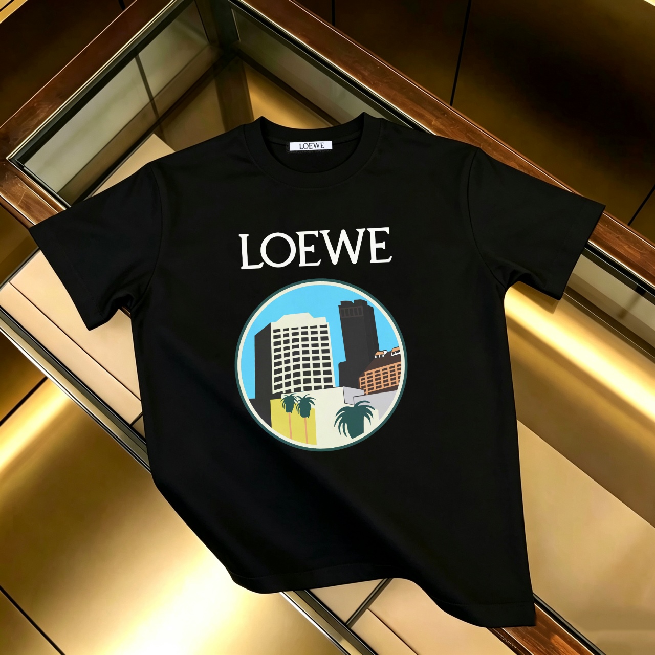 P90 no descontinuado, empuje con confianza LOEWE Loewe nueva camiseta de manga corta estampada 300G algodón puro (tela …