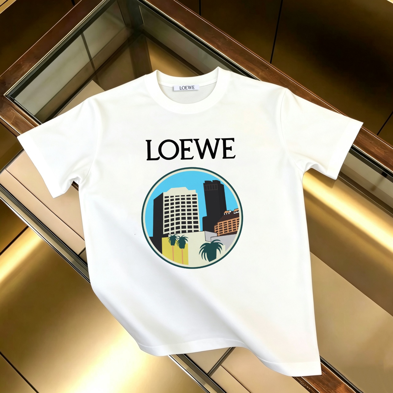 P90 no descontinuado, empuje con confianza LOEWE Loewe nueva camiseta de manga corta estampada 300G algodón puro (tela …