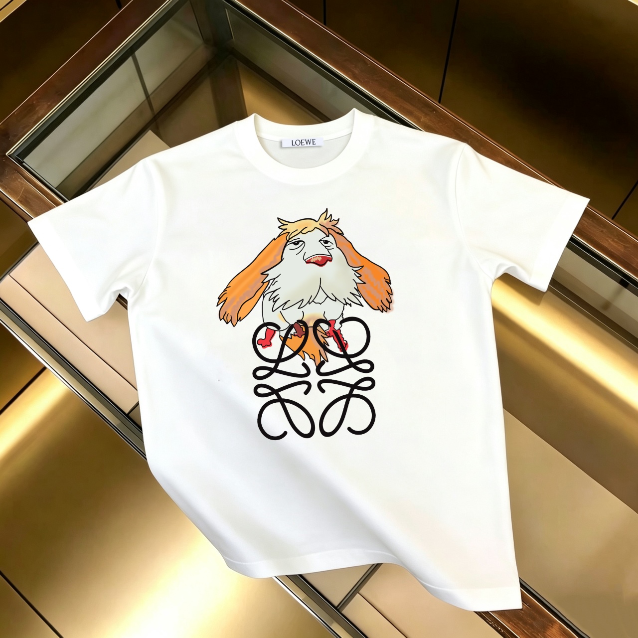 P90 no descontinuado, empuje con confianza LOEWE Loewe nueva camiseta de manga corta estampada 300G algodón puro (tela …