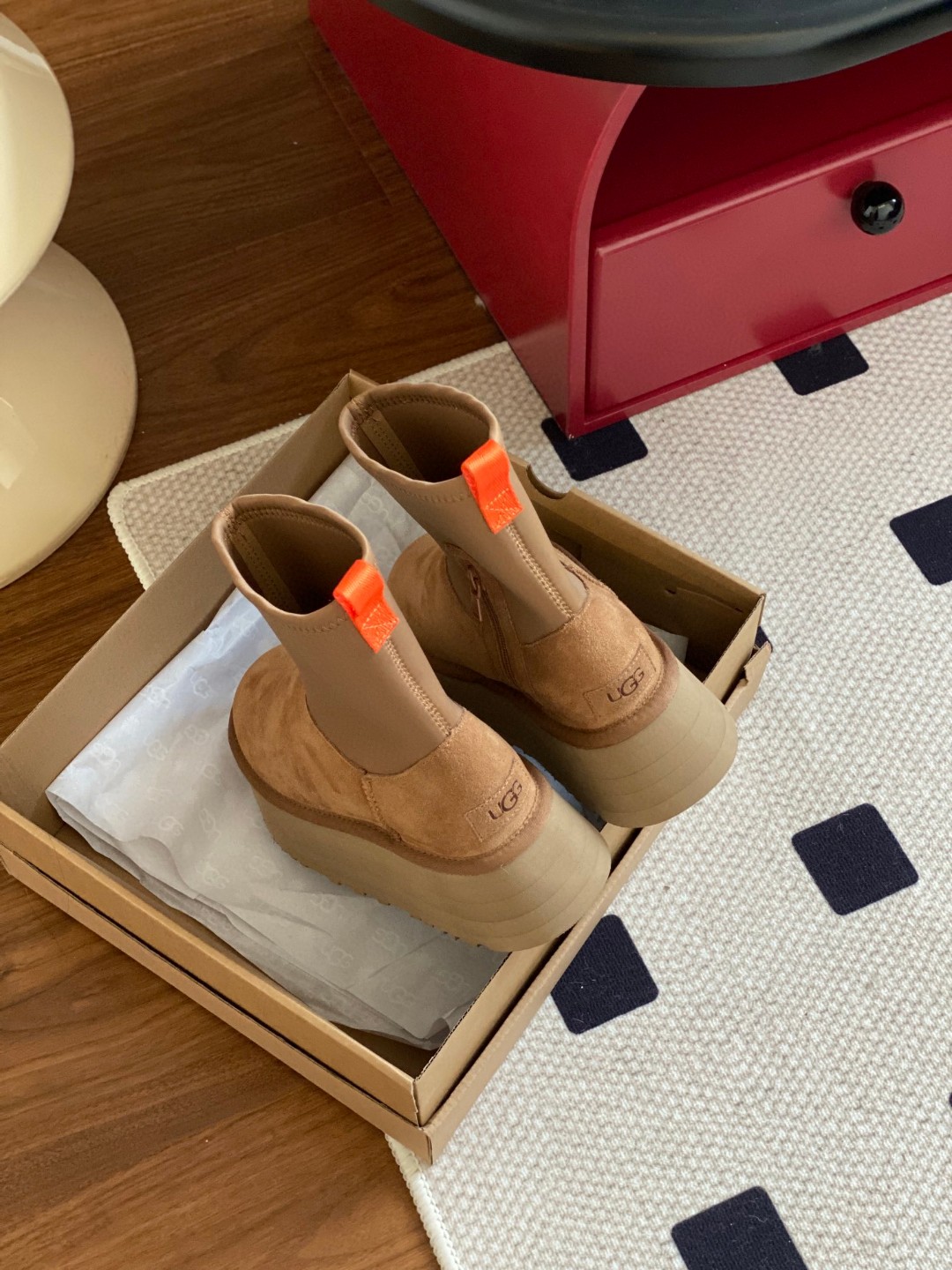 实拍视频  🔥双11预热特惠🔥CX专供 独家纯原 【UGG】原xx 弹力靴 厚底5cm 4031 新款迪普靴👢冬日里的美拉德,厚底铅笔弹力靴秒变小鸟腿👍羊毛配氯丁弹力鞋筒,带有侧拉链好穿舒适显瘦增高时髦洋气 颜色:栗色