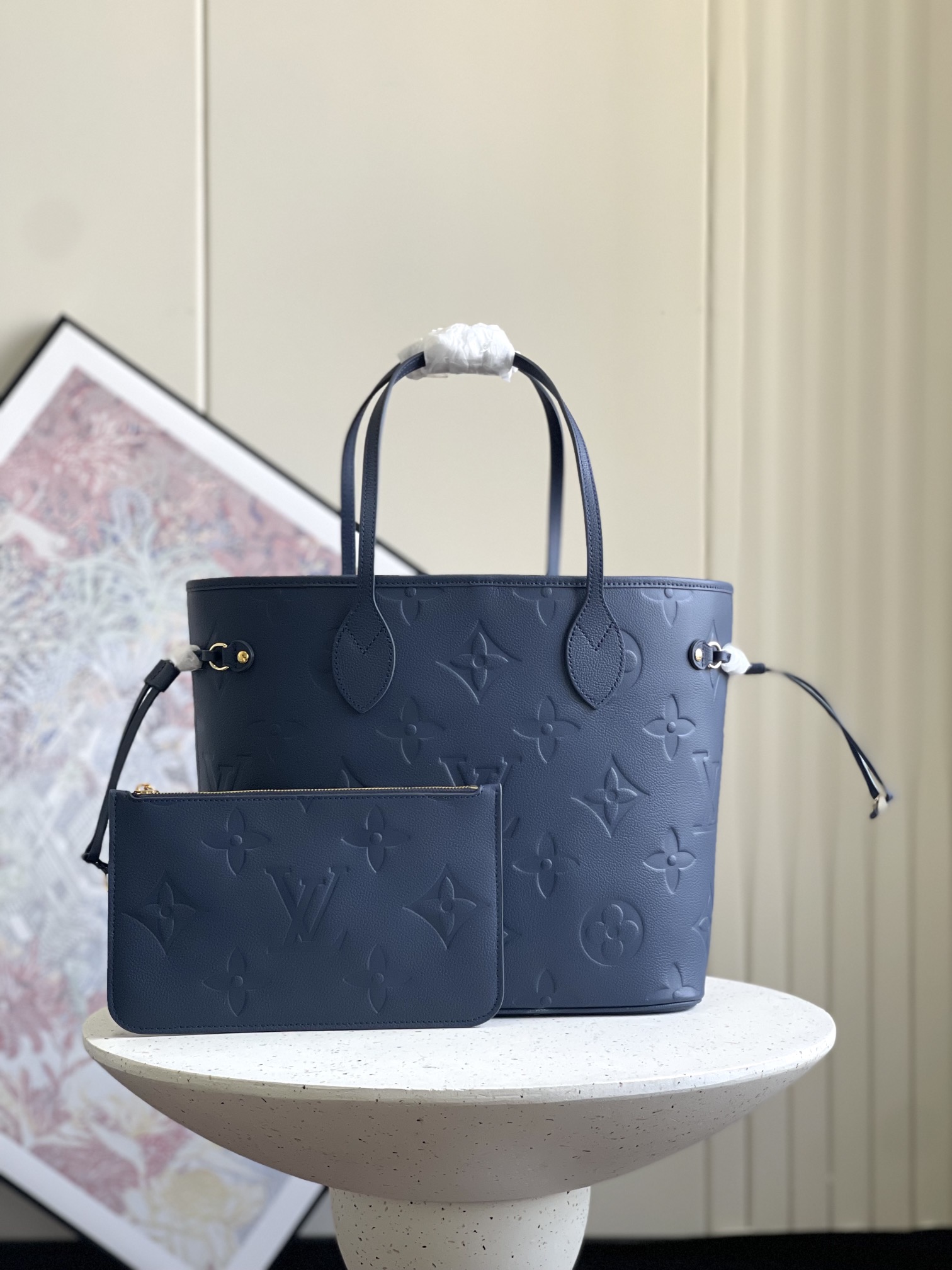 ✨✨Top original [chip change] M45685 black M45684 off-white M45686 gray M46676, 58907 full leather embossed Neverfull me…