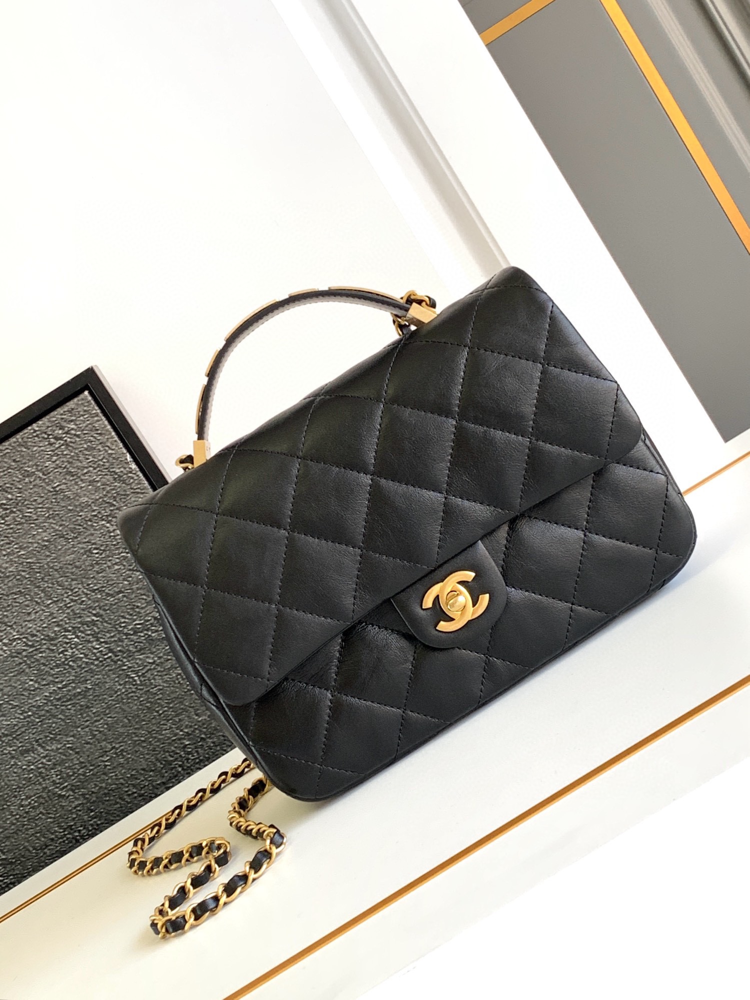 Chanel Classic Flap Bag Torebki Torby typu crossbody i na ramię Czarny Skóra krowia Vintage Łańcuchy