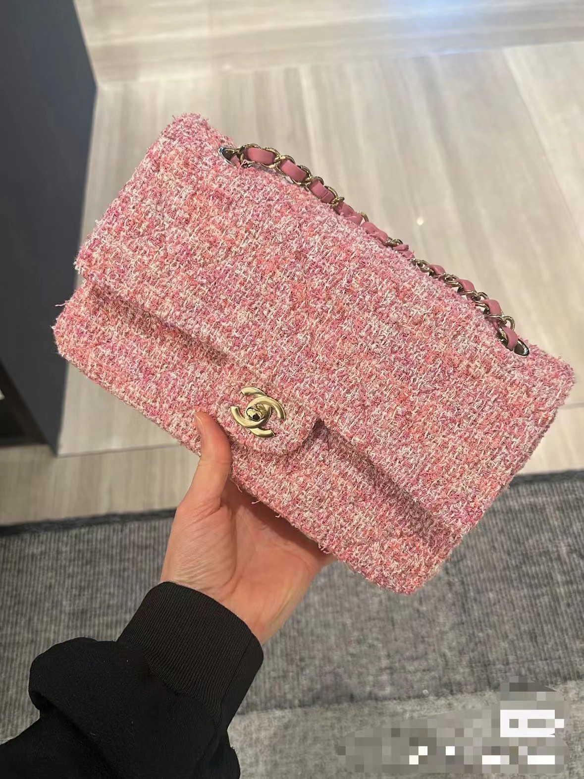¡Tamaño mediano! ¡Envío listo! 🎖️🎖️🎖️ Ohanel 24p CF de tweed rosa 25cm esperando la disponibilidad 🈶️｜¡Me encanta! …