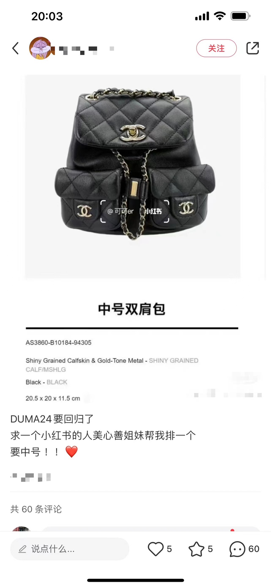 Chanel Diseñador
 Bolsos Mochila