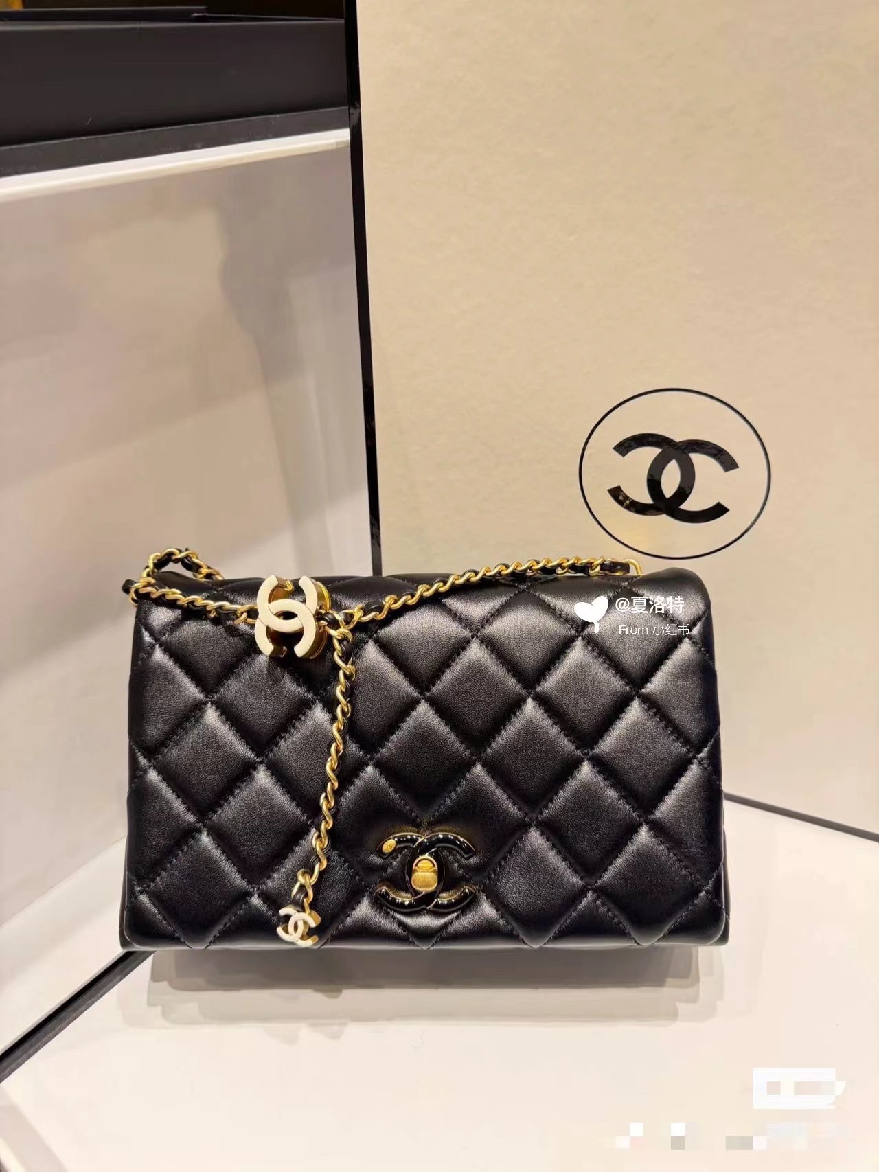 Designer Fake
 Chanel Classic Flap Bag Borse Crossbody & Borse a Tracolla Nero Oro Catene