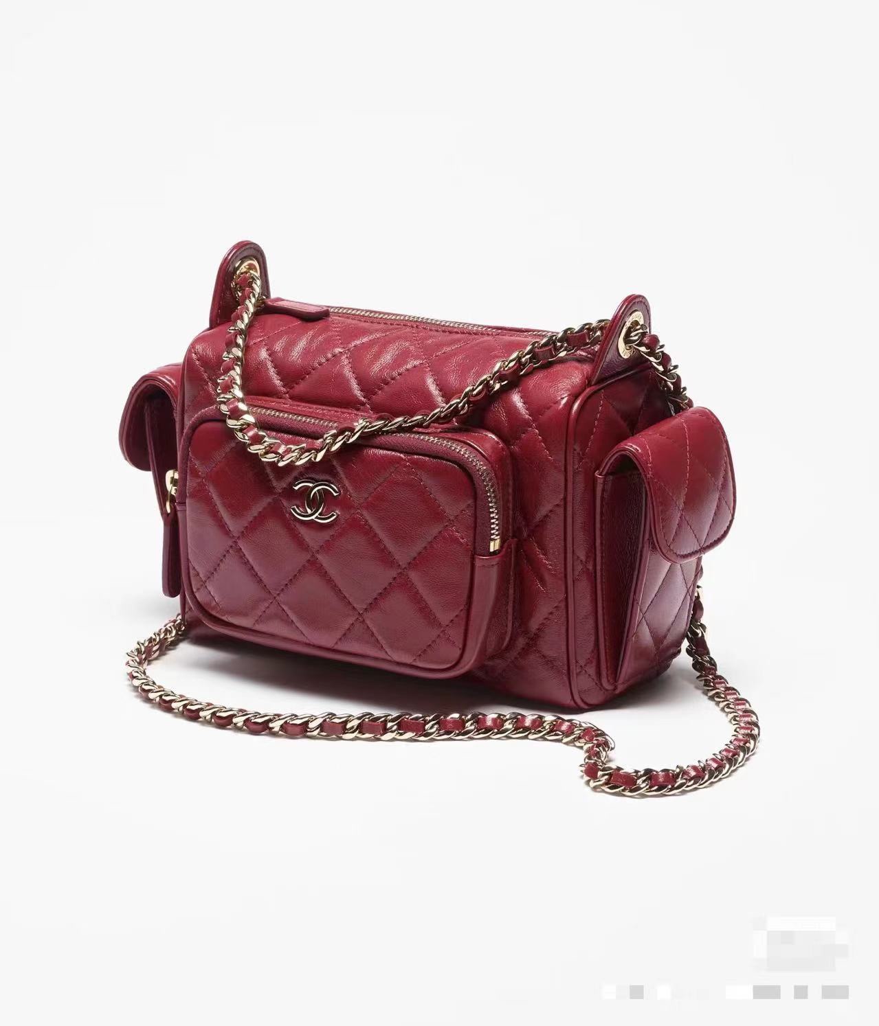 Hay stock rojo granate. La última serie universal de CHA*EL🌐bolso de bolos, múltiples bolsillos👝, artesanía exquisita…