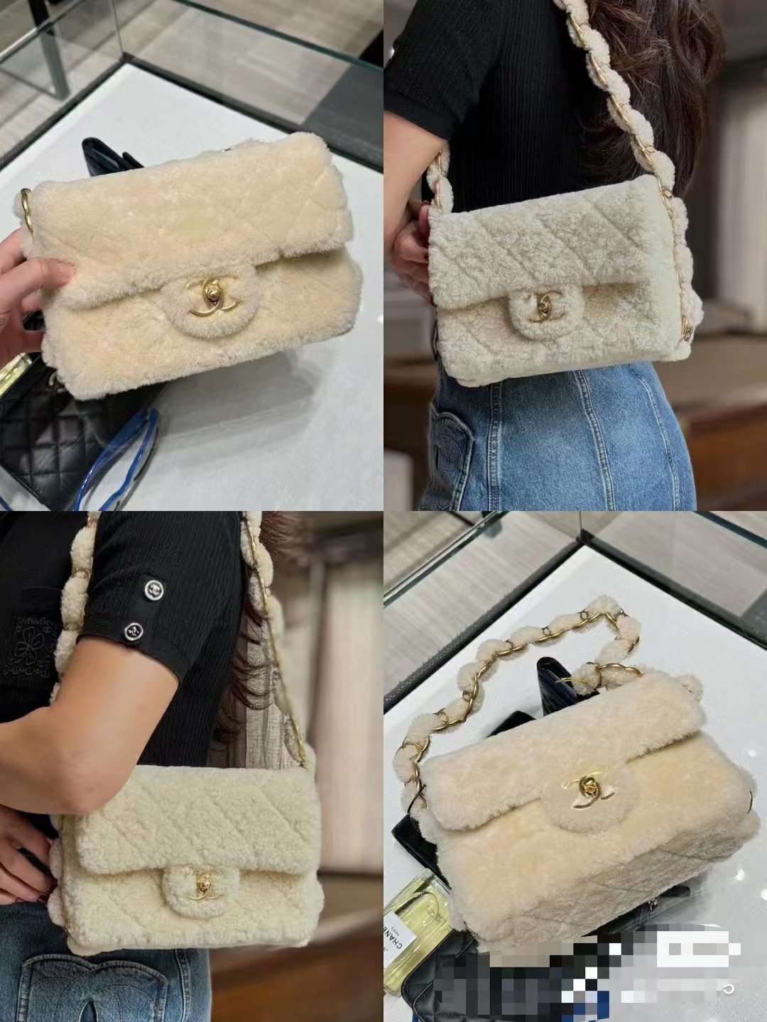 Chanel Classic Flap Bag Crossbody & Shoulder Bags Black White Fall/Winter Collection Vintage Chains